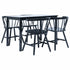 Maison Madeleine -  5 Piece Dining Set Solid Rubber Wood Black